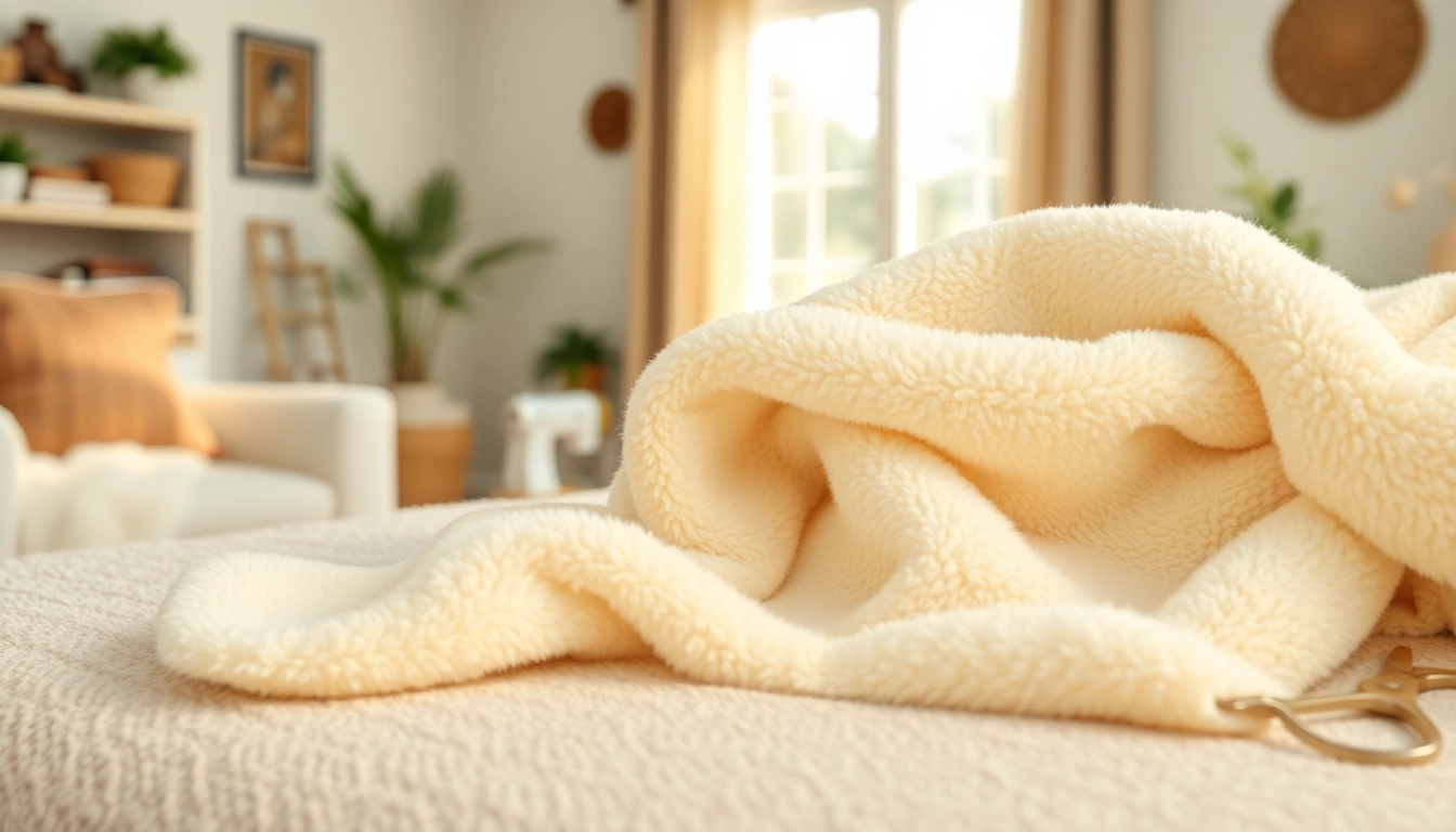 Fleece stof in een gezellige omgeving die warmte en veelzijdigheid uitstraalt.