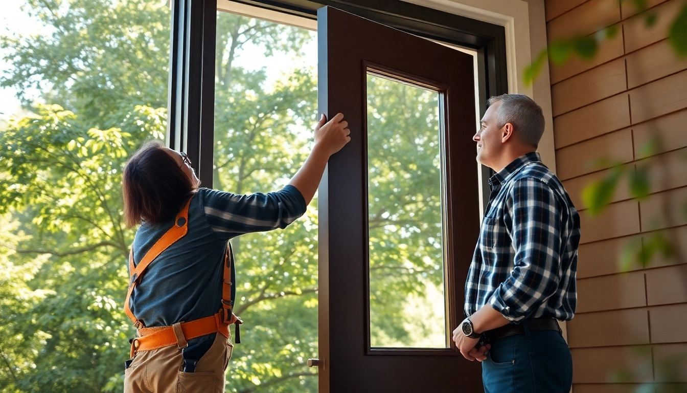 Door Replacement Portland Oregon service highlighting professional installation of a new entry door.